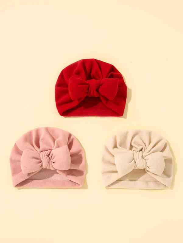 3pcs Baby Bow Decor Hat SHE01