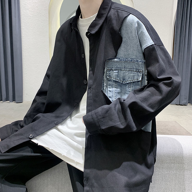 2021 New Men's Long-sleeved Patchwork Hawaiian Cargo White Cotton Denim Stitching Thickened Shirt Loose Fashion Shirts M-5xl U04k, Black
2021 New Men's Long-sleeved Patchwork Hawaiian Cargo White Cotton Denim Stitching Thickened Shirt Loose Fashion Shirts M-5xl U04k, Black
