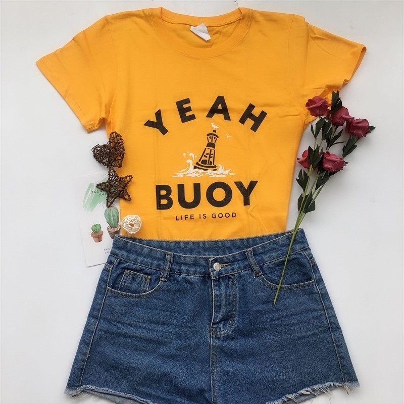 kuakuayu HJN Yeah Buoy Fish Shirt Yeah Buoy Boating Shirt Yeah Buoy Short-Sleeve Tees 210306