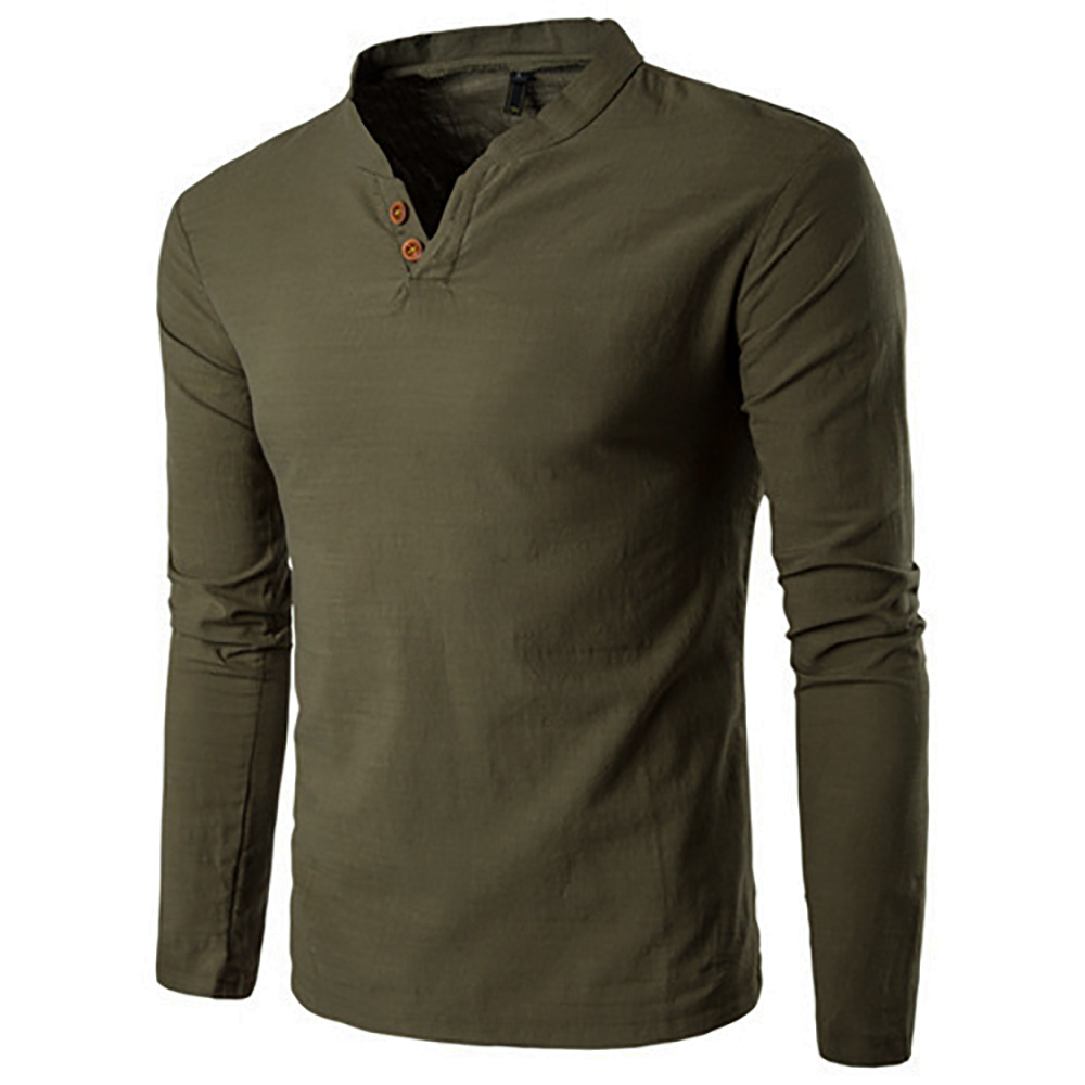 V Neck Cotton Men's Linen T Shirts Male Short Sleeve Breathable Solid Color Tops 210225