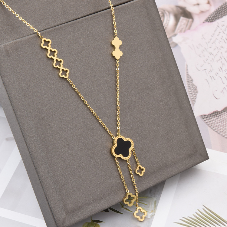 Fashion Four Leaf Clover Shell Pendant Necklace Stainless Steel Classic Luxury Designer Jewelry Women
Fashion Four Leaf Clover Shell Pendant Necklace Stainless Steel Classic Luxury Designer Jewelry Women