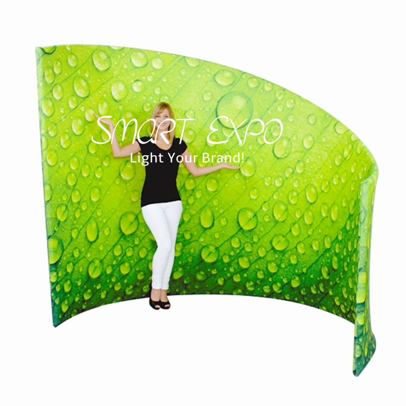 Semi-circle Backdrop Wall Advertising Display For Exhibition Show Store Promotion with Double Tension Fabric Printing Portable Carry Bag