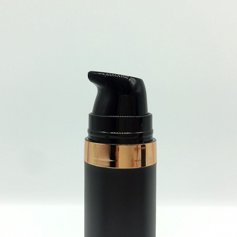 15ml Frosted Black Plastic Airless Pump Bottle Travel Size Refillable Cosmetic Containers for Lotion Eye Cream Essence Facial Cleanser