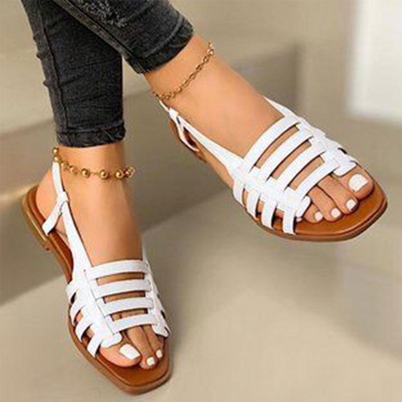 2021 Women Sandals Woman Gladiator Open Toe Casual Beach Shoes Female Hollow Out Flats Women's Outdoor Summer Footwear Plus Size