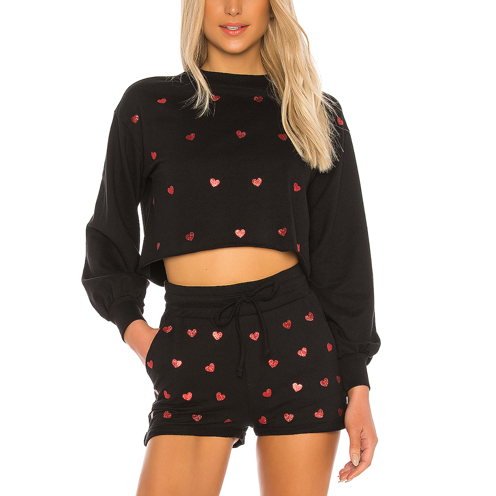 2021 Heart-shaped Black Print Crop Top Women's Sweatsuit Two Pieces Thin String Outfits Autumn New Casual Girls Fashion Sets 30ko
2021 Heart-shaped Black Print Crop Top Women's Sweatsuit Two Pieces Thin String Outfits Autumn New Casual Girls Fashion Sets 30ko