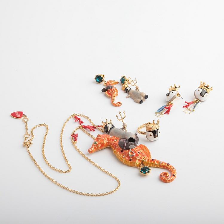 Earrings & Necklace Luxury Statement Seahorse Penguin Earring Ring For Women Fashion Jewelry Sets Good Gift, Silver
Earrings & Necklace Luxury Statement Seahorse Penguin Earring Ring For Women Fashion Jewelry Sets Good Gift, Silver