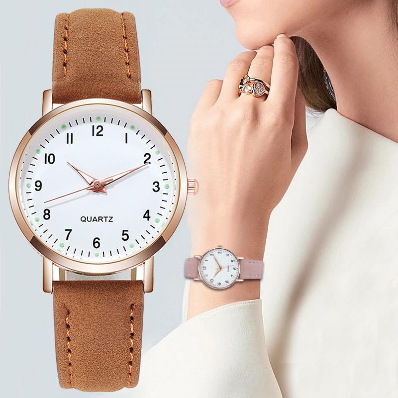 Wristwatches Women's Watches Simple Vintage Small Watch Leather Strap Casual Luminous Sport Clock Dress Women Relogio Mujer, White
Wristwatches Women's Watches Simple Vintage Small Watch Leather Strap Casual Luminous Sport Clock Dress Women Relogio Mujer, White