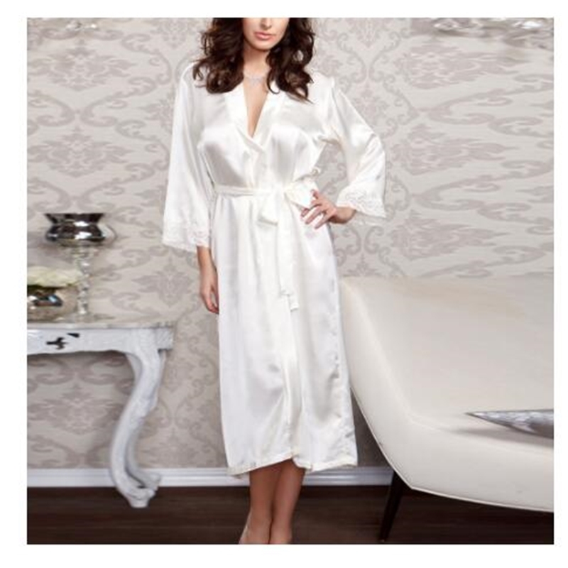 Fashion Loose Soft Comfortable Night Robe Women Belt Bathrobe Women's Sleep Sexy Sleepwear Shift 2017 Select 3 Color 210203