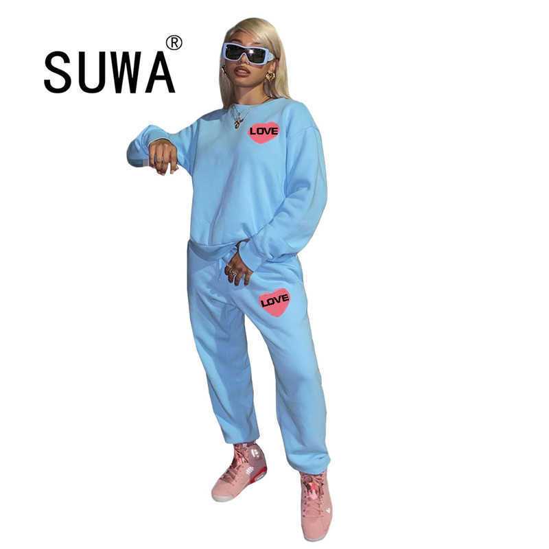 Letter Love Printed Loose BF Style 2 Pieces Outfits For Womens Tracksuit Matching Sets Winter Sweatshirt Top Baggy Pants 210525, Sky blue
Letter Love Printed Loose BF Style 2 Pieces Outfits For Womens Tracksuit Matching Sets Winter Sweatshirt Top Baggy Pants 210525, Sky blue
