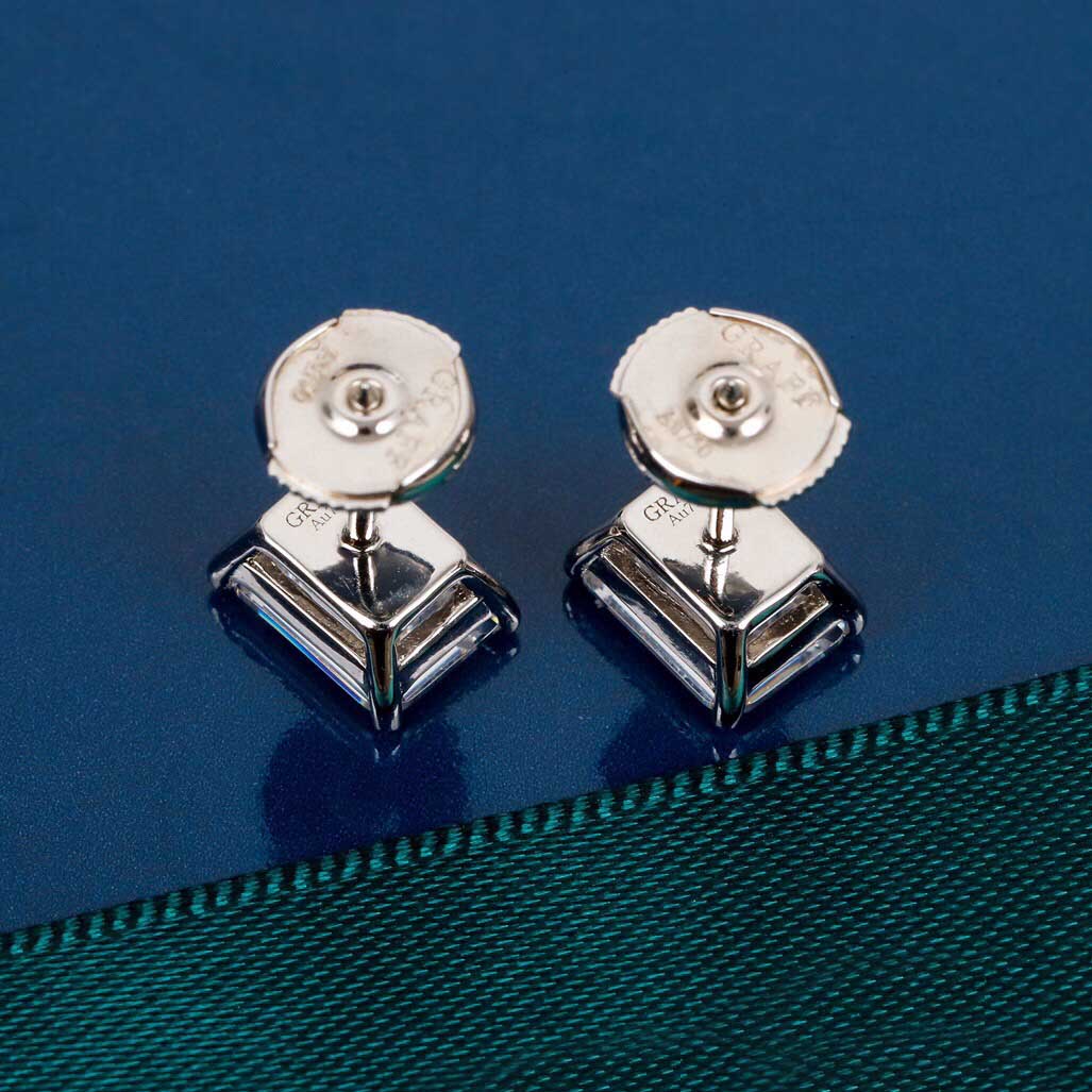 S925 silver stud earring platinum color for women wedding jewelry gift have stamp charm engagement PS3184