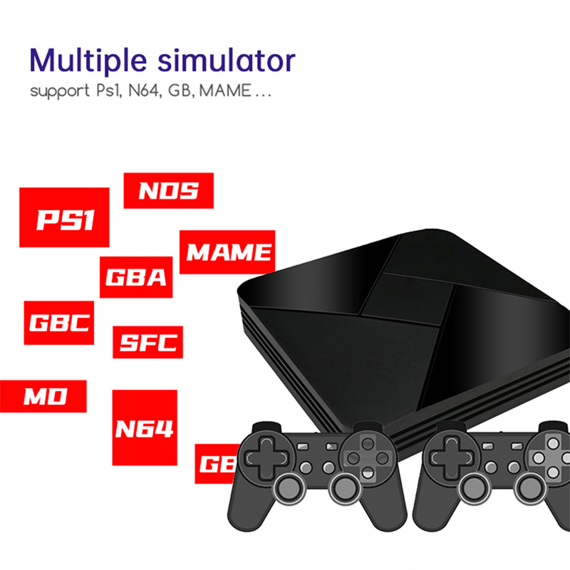 POWKIDDY Game Box G5 Nostalgic host S905L WiFi 4K HD Super Console X 50+ Emulator 40000+ Games Retro TV Video Player For PS1/N64/DC