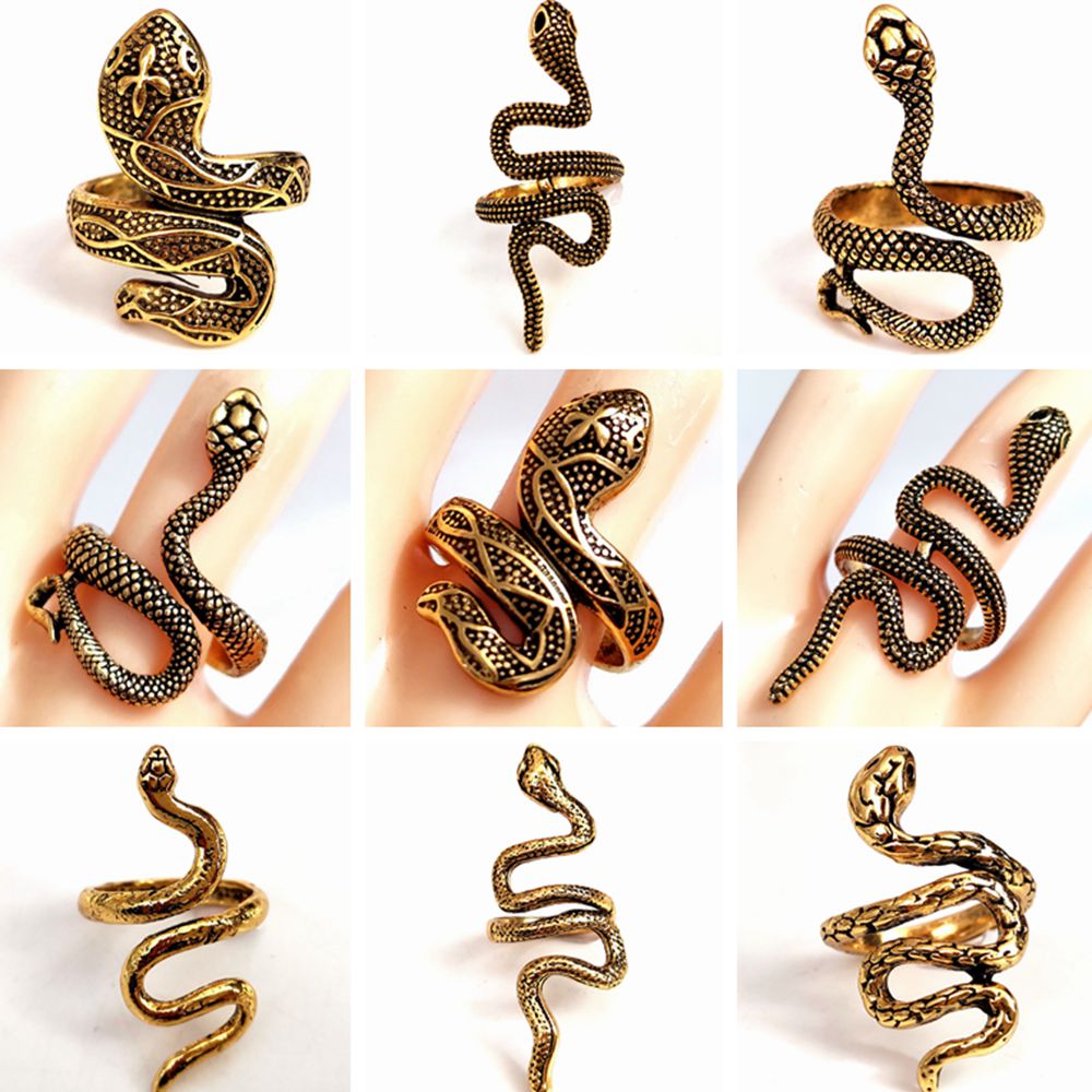 Wholesale 20pcs/lot Gold Plated Snake Ring Retro Punk Exaggerated Antique Alloy Finger Rings Men Women Adjustable Vintage Ring Animal Fashion Jewelry
Wholesale 20pcs/lot Gold Plated Snake Ring Retro Punk Exaggerated Antique Alloy Finger Rings Men Women Adjustable Vintage Ring Animal Fashion Jewelry