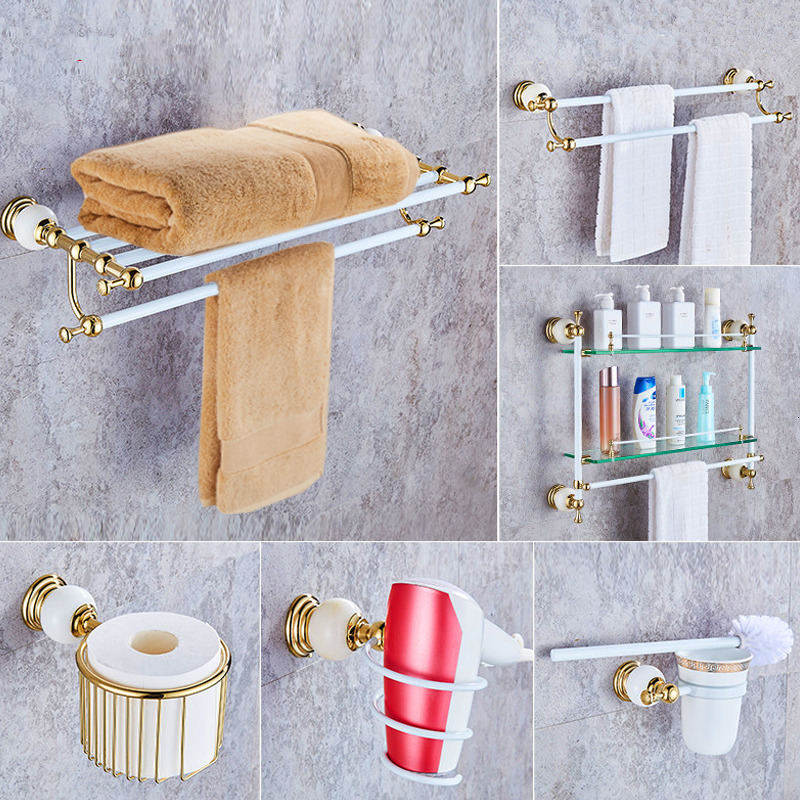 2021 Accessories New Brass and Jade White Gold ,paper Holder,towel Bar,soap Basket,towel Rack,hook Bathroom Hardware Set Lmam
2021 Accessories New Brass and Jade White Gold ,paper Holder,towel Bar,soap Basket,towel Rack,hook Bathroom Hardware Set Lmam