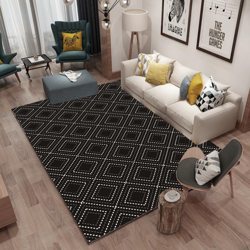 European Simple Black White Carpet Rectangular Geometric Rug Living Room Non-slip Coffee Table Rug Bedroom Bedside Carpet Decor, 02
European Simple Black White Carpet Rectangular Geometric Rug Living Room Non-slip Coffee Table Rug Bedroom Bedside Carpet Decor, 02