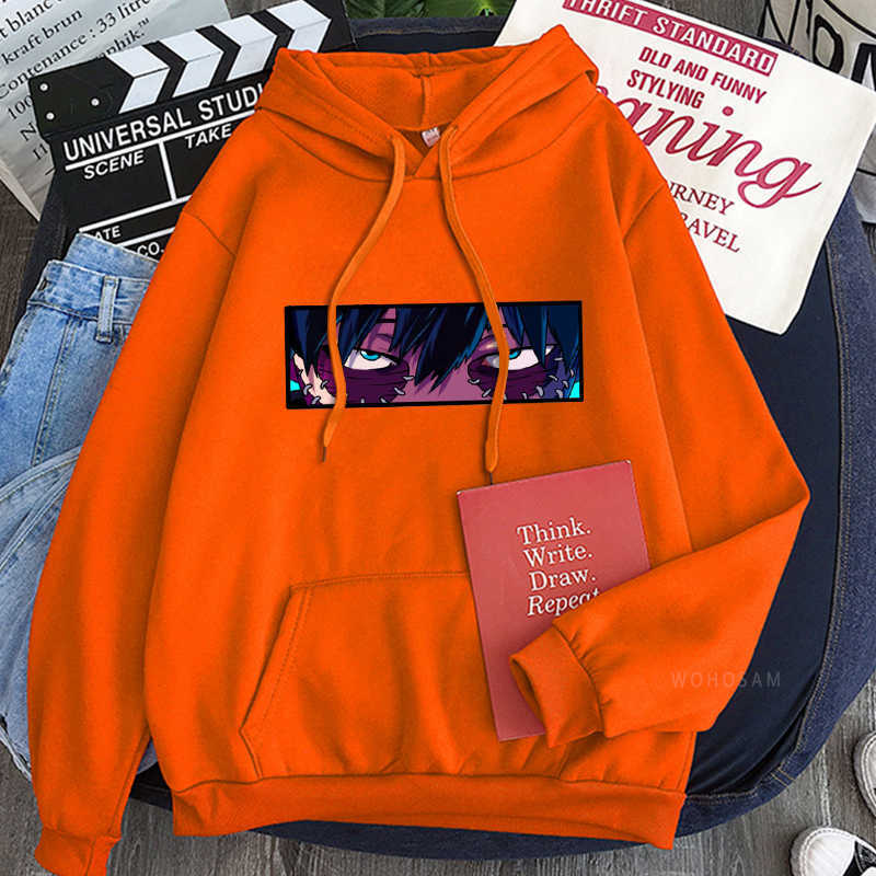 Anime My Hero Academia Manga Dabi Eye Harajuku Men Hoodies Sweatshirt Casual Loose Women Winter Black Patchwork Pullover Hoodies Y0804