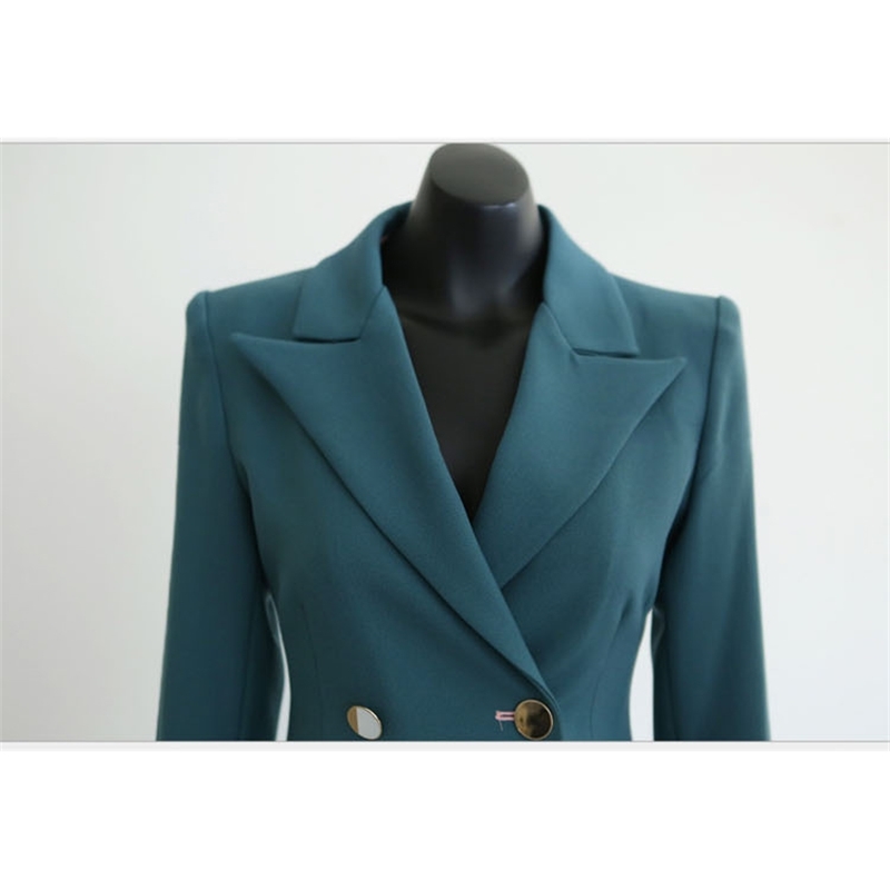 Runway Women's Blazer Suit 2 Pieces Set Autumn Elegant Fashion Doublebreasted OL Bussines Office Lady Blazer Pants Suits