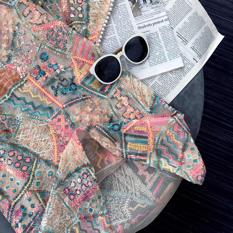 new European Bling Women Long Tees Women Chic Lady Sequines T-shirts Femme Embroidery T-shirts Tops lady sequined t-shirts 210310