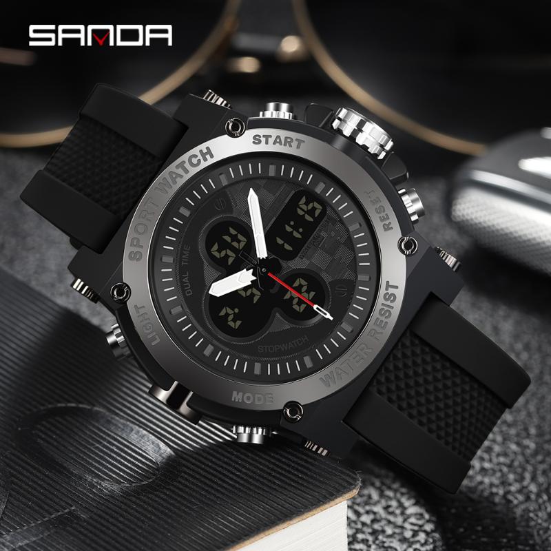 Wristwatches SANDA Outdoor Men's Watches Sports Military Quartz Watch For Male Wristwatch Electronic Dual Display Relogio Masculino 3107, Slivery;brown
Wristwatches SANDA Outdoor Men's Watches Sports Military Quartz Watch For Male Wristwatch Electronic Dual Display Relogio Masculino 3107, Slivery;brown