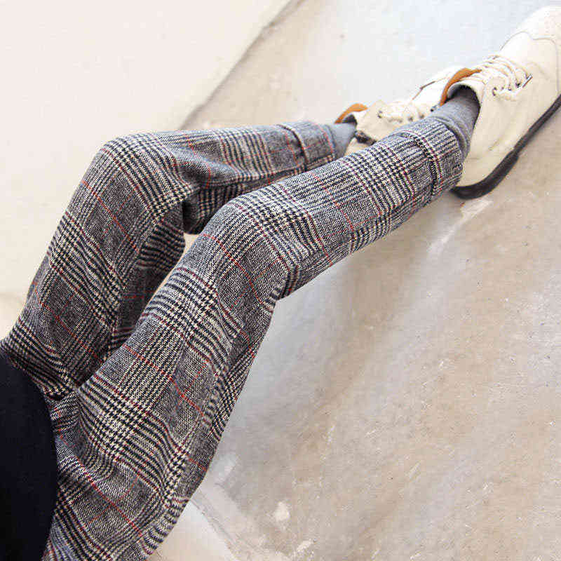 Children Pants for Girls Plaid Trousers Teenager Casual Outwear Baby Girl Clothing Spring Autumn 211103