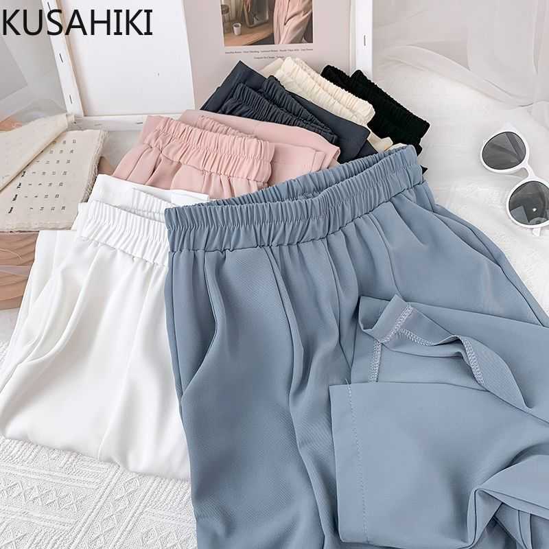 KUSAHIKI Women Pants Korean Chiffon Split Wide Leg Trousers Causal Stretch Waist Suit Long Pants Mujer Pantalones 6H015 210602, Beige
KUSAHIKI Women Pants Korean Chiffon Split Wide Leg Trousers Causal Stretch Waist Suit Long Pants Mujer Pantalones 6H015 210602, Beige