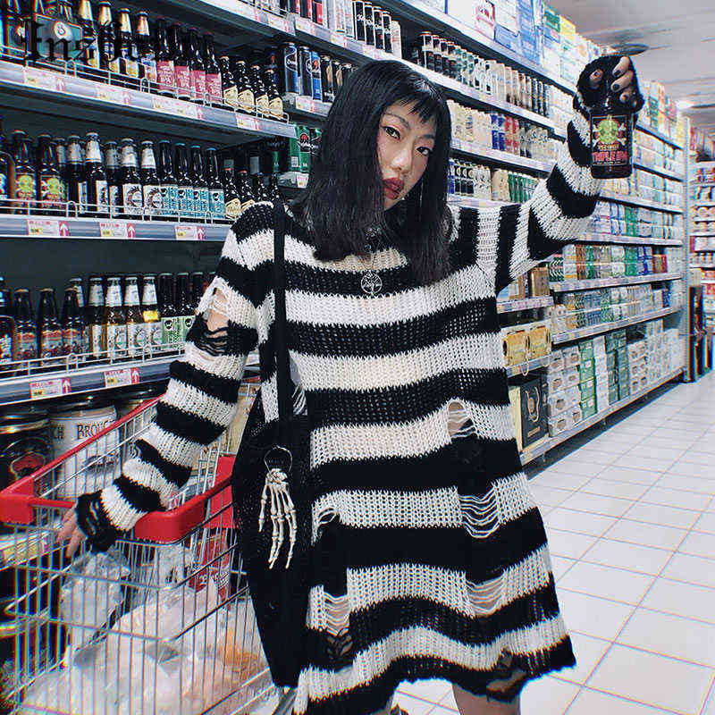 InsGoth Punk Grunge Oversized Black Sweater Gothic Harajuku Long Sleeve Striped Sweater Women Streetwear O Neck Long Tops Y1110, Pink
InsGoth Punk Grunge Oversized Black Sweater Gothic Harajuku Long Sleeve Striped Sweater Women Streetwear O Neck Long Tops Y1110, Pink