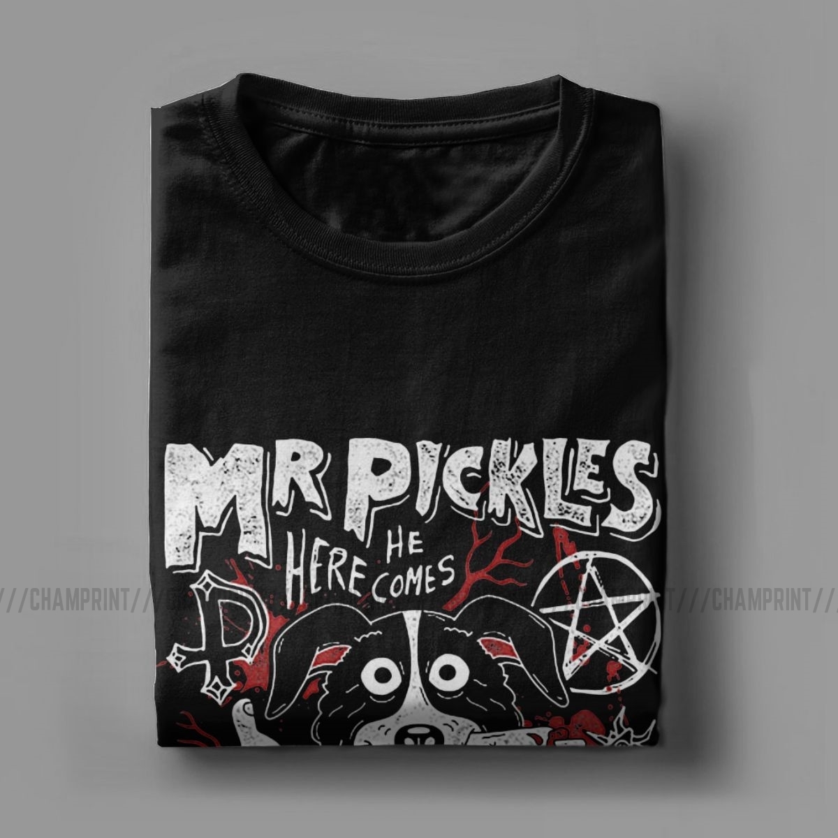 Mr Pickles Men's T Shirts Tv Adult Adultswim Mature Dog Evil Satan Funny Tee Shirt Short Sleeve T-Shirt Cotton 4XL 5XL 6XL T200224