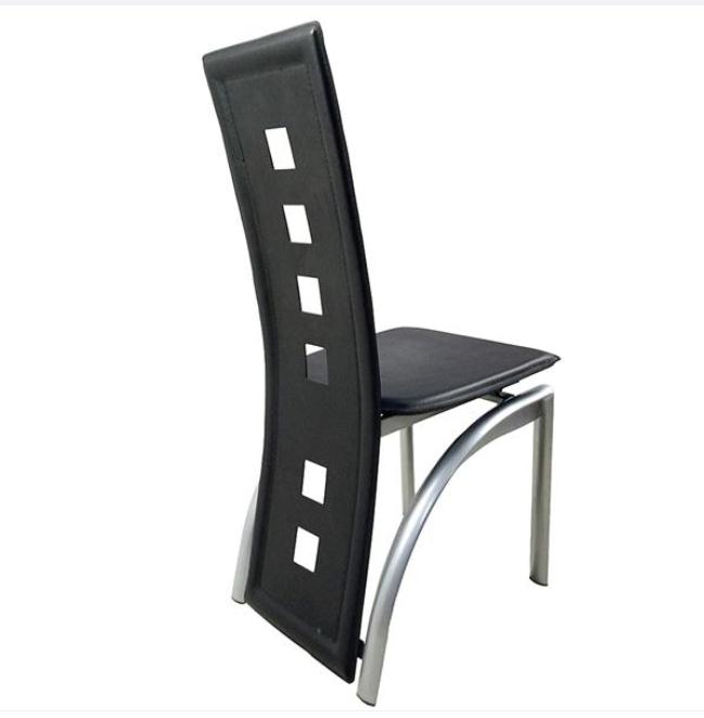 4pcs High Grade PVC Leather Comfortable Dining Room Furniture Chairs Black kitchen assesories stools desk