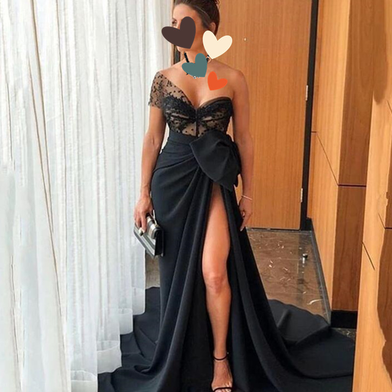 Amazing Famous black Prom Dress Fashion Hot one shoulder Full length Mermaid Evening Dresses sexy slit Formal Gown, Silver
Amazing Famous black Prom Dress Fashion Hot one shoulder Full length Mermaid Evening Dresses sexy slit Formal Gown, Silver