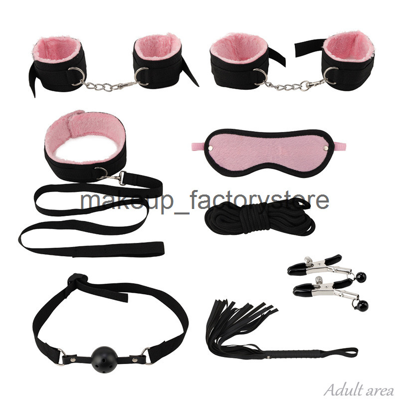 Sex toy massager Massage Sexy Leather Bdsm Kit Plush BDSM Bondage Set Handcuffs Games Exotic Accessories Toys Flirting 18
