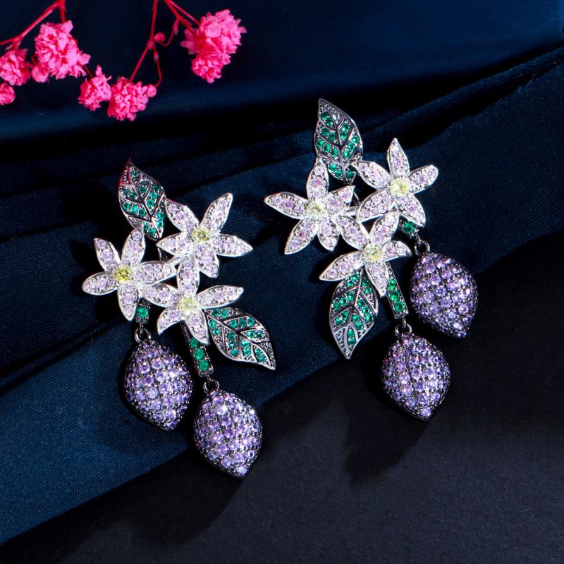 Dangle & Chandelier CWWZircons Creative Unique Design Purple Green CZ Crystal Long Drop Earrings For Women Engagement Bohemian Plant Jewelry, Silver
Dangle & Chandelier CWWZircons Creative Unique Design Purple Green CZ Crystal Long Drop Earrings For Women Engagement Bohemian Plant Jewelry, Silver