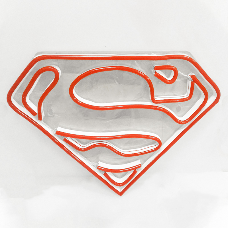 Super bright LED neon Sign Superman logo home bedroom club wall decoration customized LED neon lights children's room atmosphere lights holiday l