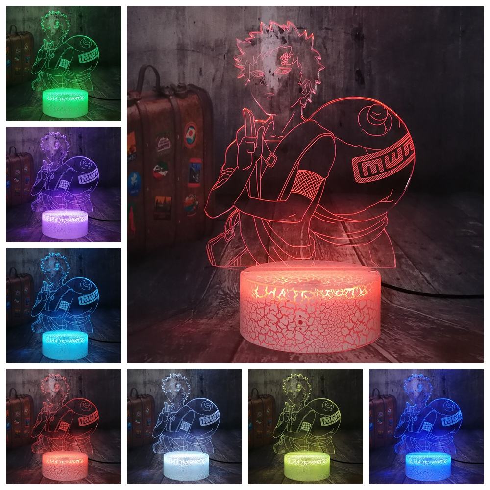 Cool Japan Anime Figure Naruto Gaara 3D LED Night Light 7 Color Crackle White Base Desk Lamp Bedroom Decor Birthday Gift Toys
Cool Japan Anime Figure Naruto Gaara 3D LED Night Light 7 Color Crackle White Base Desk Lamp Bedroom Decor Birthday Gift Toys