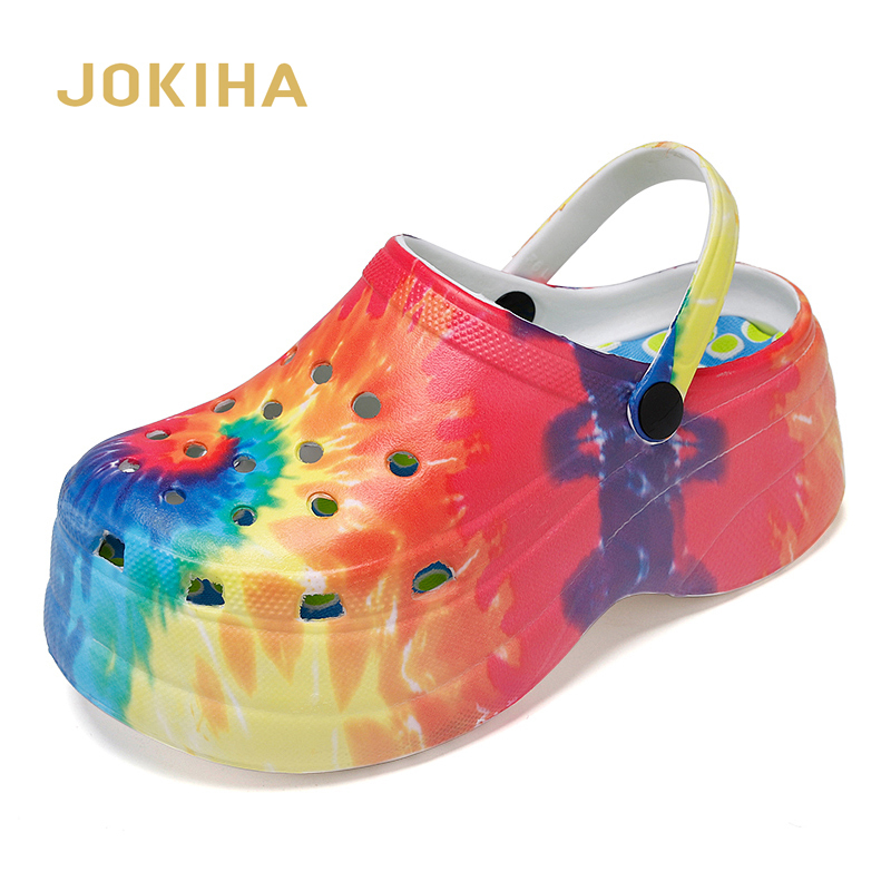 JOKIHA Platform Clogs Women Rainbow Print Height Increasing Fashion 5 CM High Heel Mule Garden Clogs Women's Sandals J2023
JOKIHA Platform Clogs Women Rainbow Print Height Increasing Fashion 5 CM High Heel Mule Garden Clogs Women's Sandals J2023