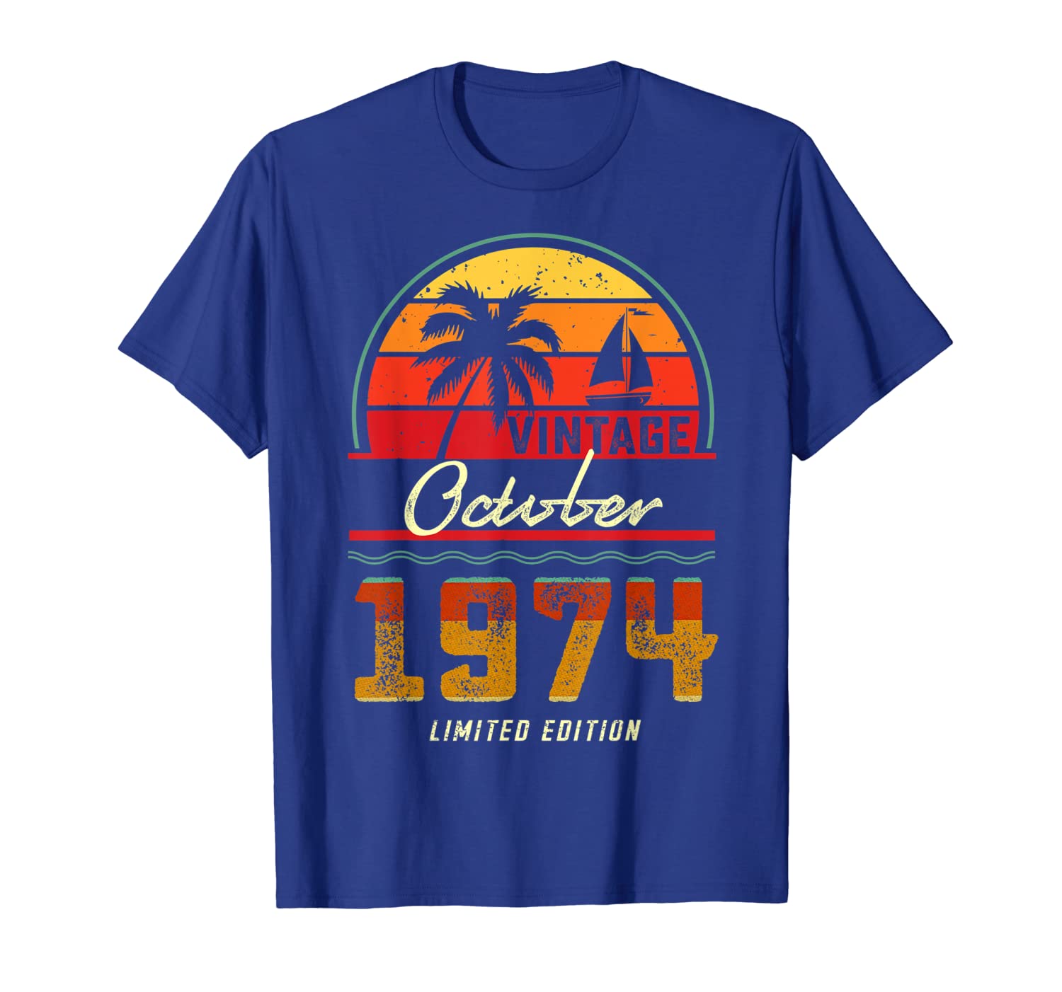 Vintage October 1974 Tshirts For Men Women Gift Tee, White;black 
Vintage October 1974 Tshirts For Men Women Gift Tee, White;black