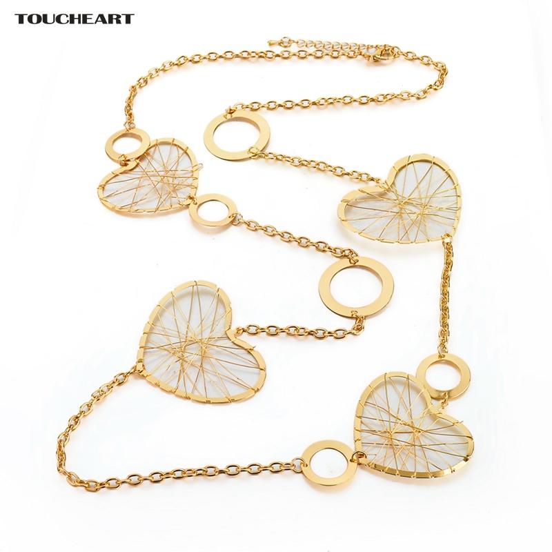Pendant Necklaces TOUCHEART Romantic Long Statement & Pendants Gold Color Heart Necklace For Women Jewelry Wedding Sne160126
Pendant Necklaces TOUCHEART Romantic Long Statement & Pendants Gold Color Heart Necklace For Women Jewelry Wedding Sne160126
