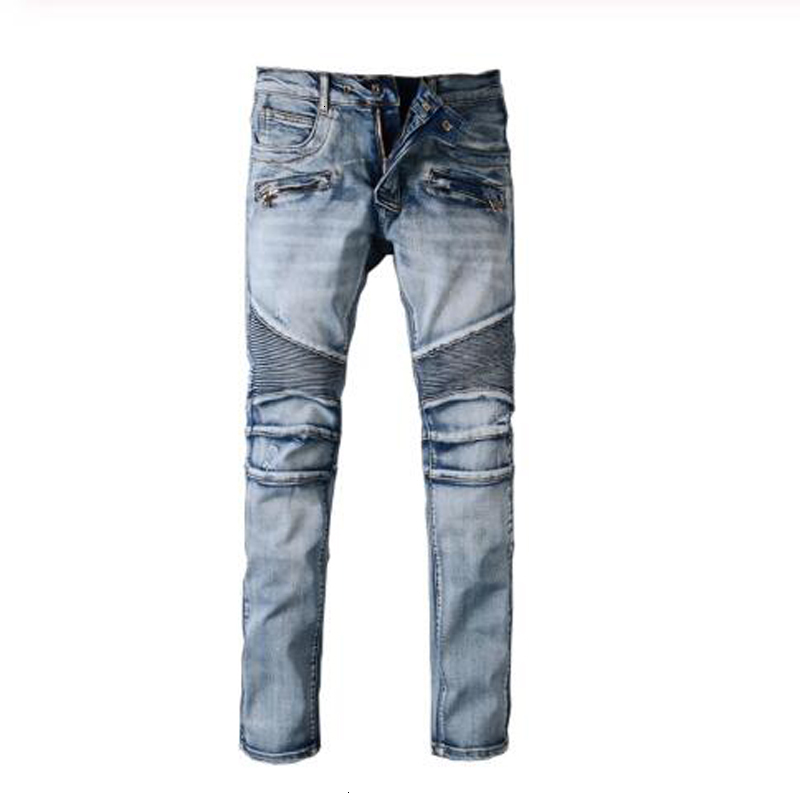 New Men's Slim Fit Classic Blue Biker Moto Plus Size Denim Pants Fashion Ripped Jeans Man Trousers DM88, Sky blue
New Men's Slim Fit Classic Blue Biker Moto Plus Size Denim Pants Fashion Ripped Jeans Man Trousers DM88, Sky blue