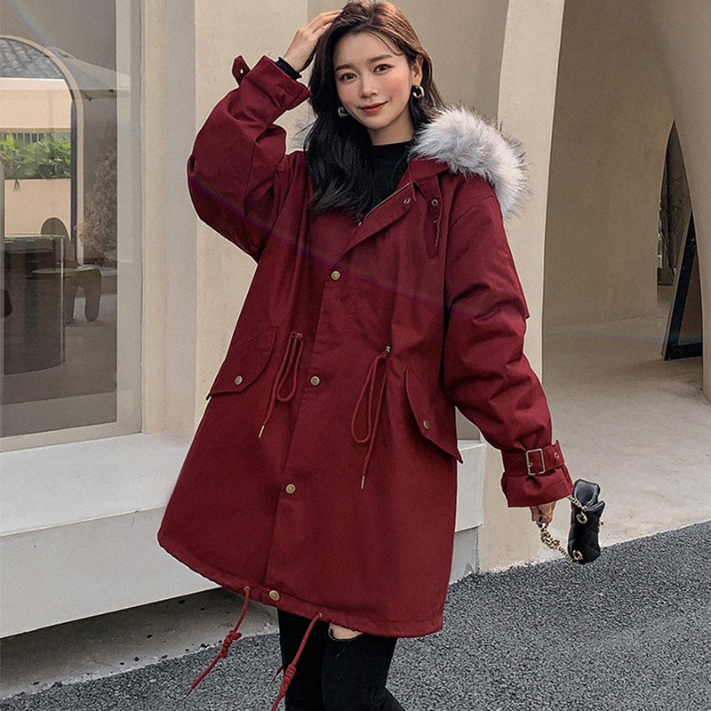 2021 New Women's Long Parkas Solid Hooded with Fur Wool Liner Korean Style Ladies Winter Jacket Pockets Outerwear for Female But9, Black
2021 New Women's Long Parkas Solid Hooded with Fur Wool Liner Korean Style Ladies Winter Jacket Pockets Outerwear for Female But9, Black