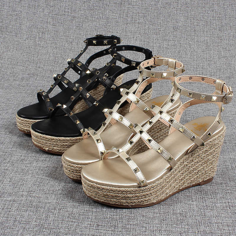 Studded Sandals Espadrilles Platform Large Size Women's Female Shoe Clogs With Heel Ladies Shoes Summer High Heels 210624
Studded Sandals Espadrilles Platform Large Size Women's Female Shoe Clogs With Heel Ladies Shoes Summer High Heels 210624