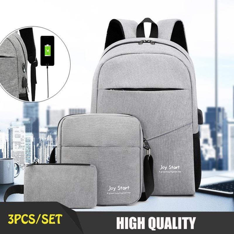 Backpack 3 PCS/set Men's USB Rechargeable Laptop, Storage, Leisure Business Bag Boys' Schoolbag Teenagers', Bk
Backpack 3 PCS/set Men's USB Rechargeable Laptop, Storage, Leisure Business Bag Boys' Schoolbag Teenagers', Bk