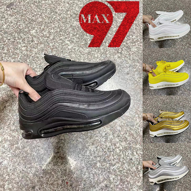 VIP 2021 97 Running Shoes Cushion Sole Classic OG 97S Sneakers Triple Black Gold Grey Bullet Womens Mens AM97 Trainers 36-45
VIP 2021 97 Running Shoes Cushion Sole Classic OG 97S Sneakers Triple Black Gold Grey Bullet Womens Mens AM97 Trainers 36-45