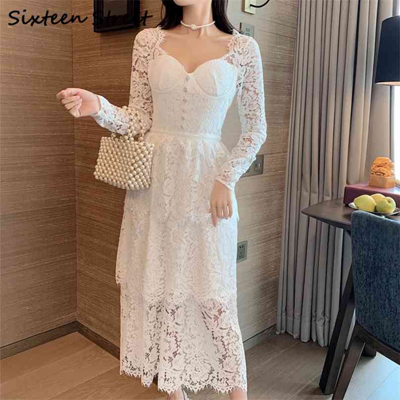 Autumn White Lace Dress Female Square Collar Self Long Sleeve Vestido High Waist Runway Casual Maxi Dresses Woman 210603, Beige
Autumn White Lace Dress Female Square Collar Self Long Sleeve Vestido High Waist Runway Casual Maxi Dresses Woman 210603, Beige