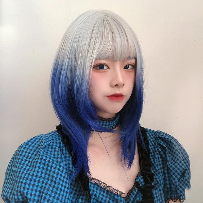 Synthetic Wigs LM Long Straight Wine Wig With Bangs Hair Bang For Women Red Heat Resistant