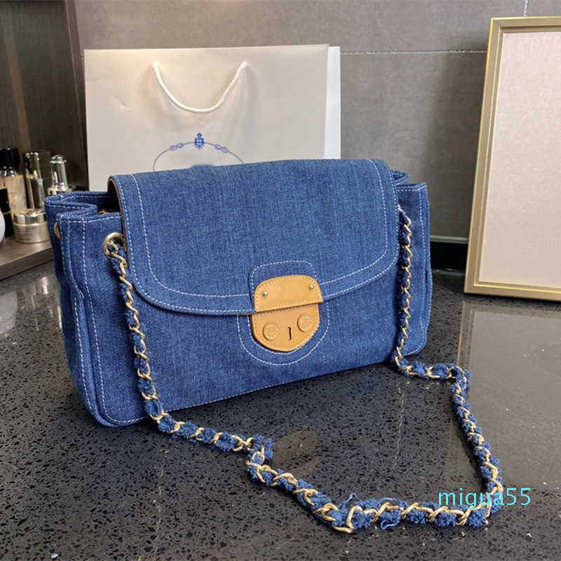 Designer Bag Luxury mini waist Denim bags Backpack Women's genuine leather Gold chain Fashion Pochette size:30*16c, Blue
Designer Bag Luxury mini waist Denim bags Backpack Women's genuine leather Gold chain Fashion Pochette size:30*16c, Blue