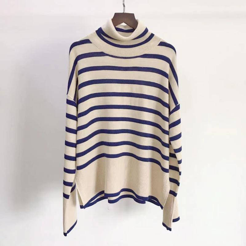 Women's Sweaters Stripes Turtleneck Knitted Jumper Wool Blend Long Sleeve Ladies Hem Slit Sweater Casual 2021 Knitwear Tops
Women's Sweaters Stripes Turtleneck Knitted Jumper Wool Blend Long Sleeve Ladies Hem Slit Sweater Casual 2021 Knitwear Tops