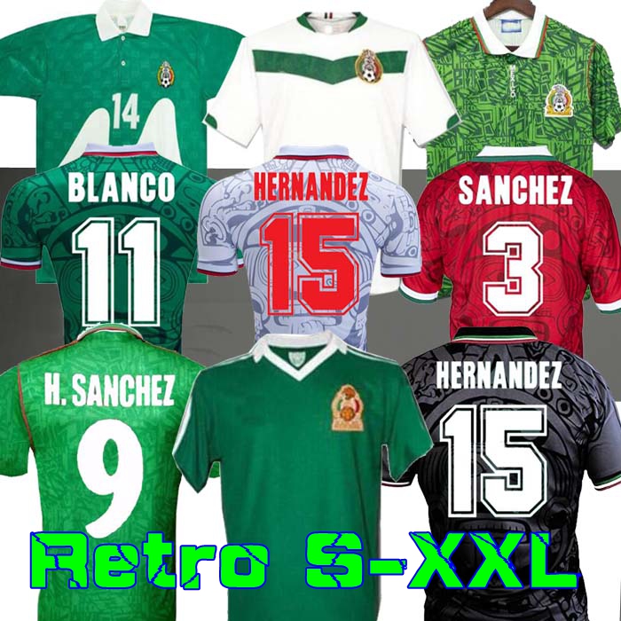 1995 Retro MEXICO BLANCO Soccer Jersey 1986 1994 1998 HERNANDEZ H.SANCHEZ football shirt LUIS GARCIA CAMPOS ancient maillot MARQUEZ 2006, 1998 long
1995 Retro MEXICO BLANCO Soccer Jersey 1986 1994 1998 HERNANDEZ H.SANCHEZ football shirt LUIS GARCIA CAMPOS ancient maillot MARQUEZ 2006, 1998 long