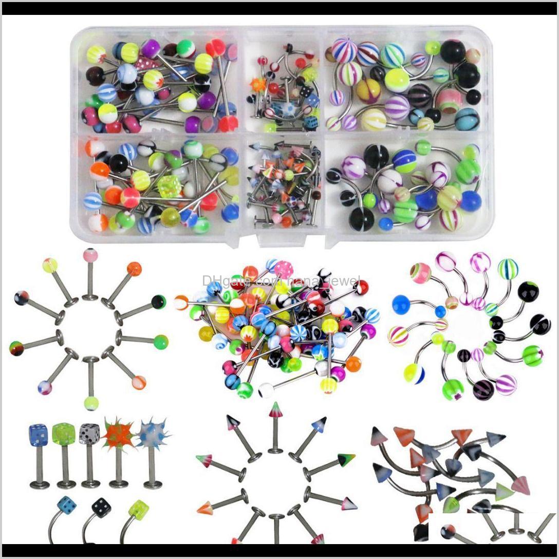 50Pcs/Set Mix Acrylic Stainless Steel Eyebrow Navel Belly Lip Tongue Ring Nose Bar Rings Body Piercing Jewelry Wholesale 3Qhyg Hdknq, Silver
50Pcs/Set Mix Acrylic Stainless Steel Eyebrow Navel Belly Lip Tongue Ring Nose Bar Rings Body Piercing Jewelry Wholesale 3Qhyg Hdknq, Silver