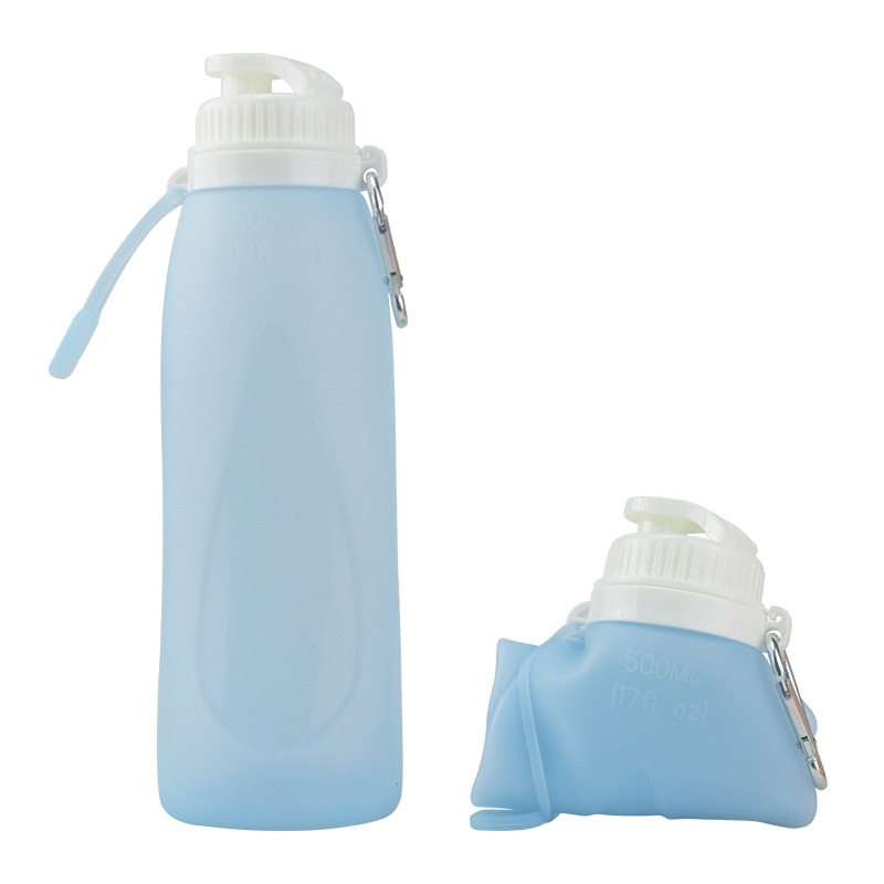 New folding kettle outdoor sports portable water cup large capacity silicone bottle, Transparent blue
New folding kettle outdoor sports portable water cup large capacity silicone bottle, Transparent blue