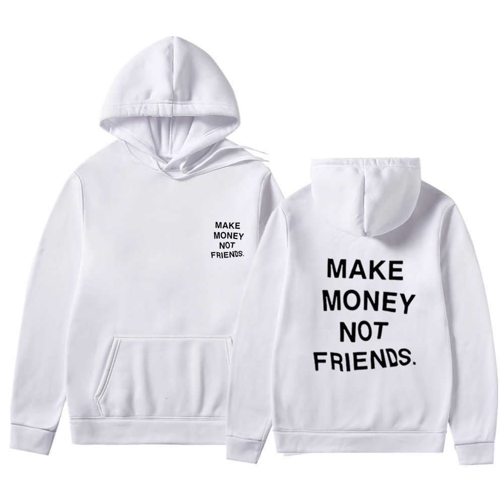 Japan Streetwear MAKE MONEY NOT FRIENDS Hoodies Men Women Fashion print Couple Clothes Sudadera Hombre Black Hooded Sweatshirt H0910