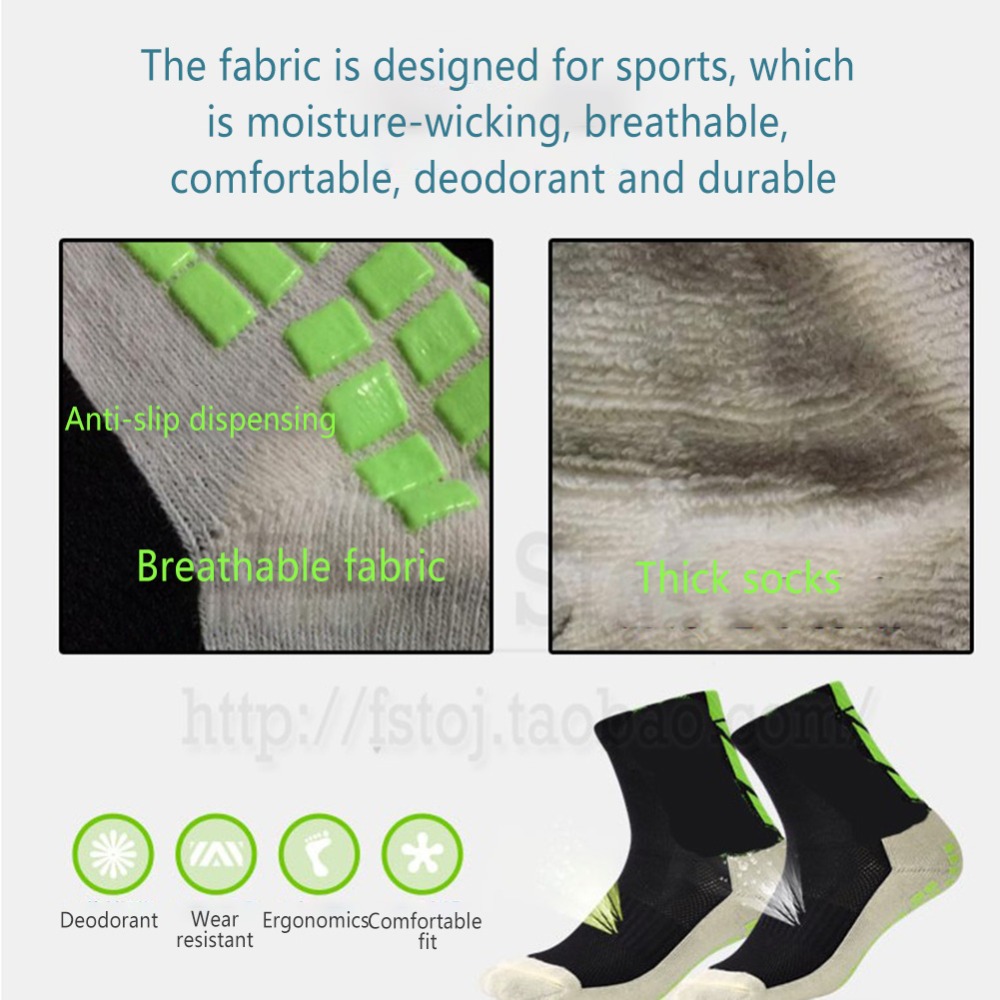 Men Anti Slip Football Socks Athletic Long Sock Absorbent Sports Grip Socks For Basketball Soccer Volleyball Running