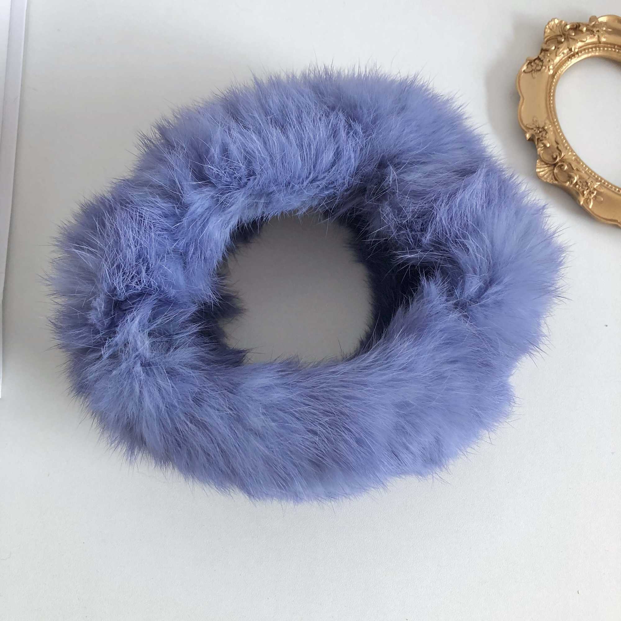 Winter Real Rabbit Fur Headband Women Hair Accessories ins Plush Fur Empty Top Hat Vintage Hairbands For Girls Solid Headwear X072